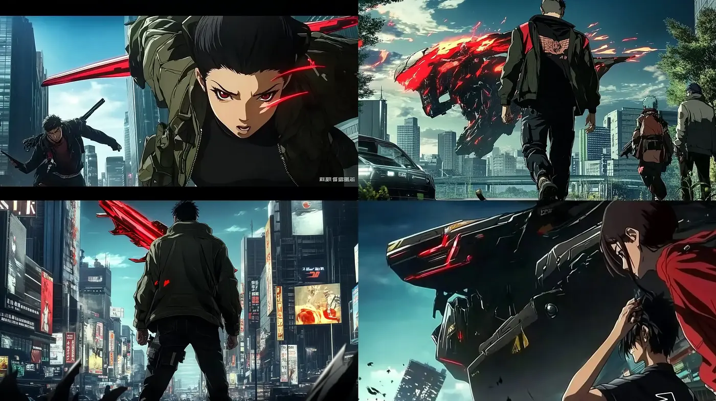 Futuristic Metropolis: A Consistent Vision of Neon-Lit Urban Anime - Midjourney sref style