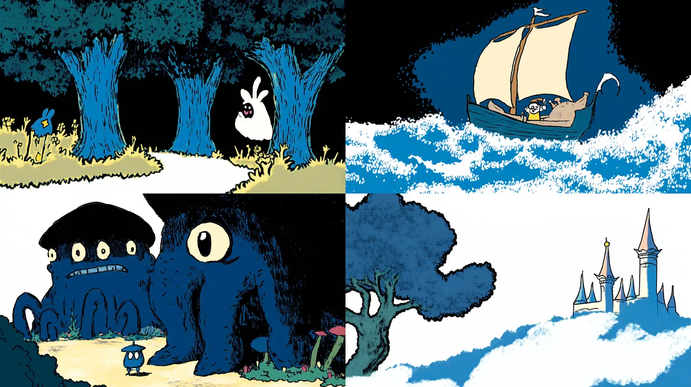 Whimsical Cartoon Aesthetic with Bold Colors - Midjourney sref style