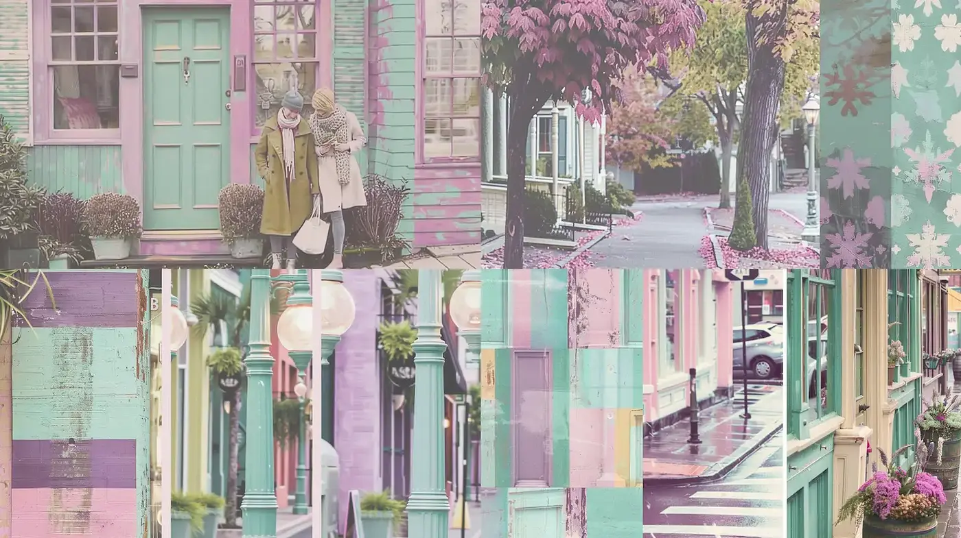 Pastel Dreamscape with Vintage Charm and Whimsical Elements - Midjourney sref style