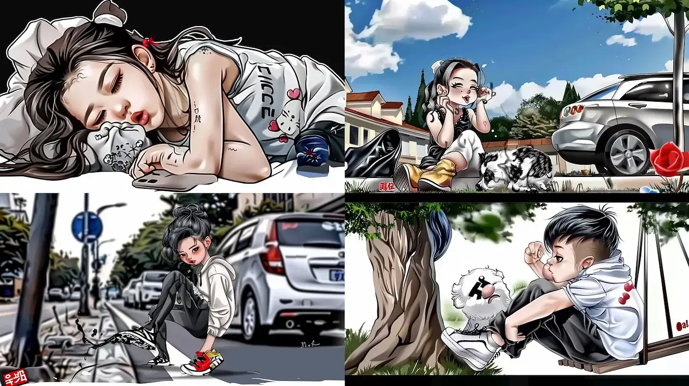 Contemporary Cartoon Aesthetic with a Youthful Urban Vibe - Midjourney sref style