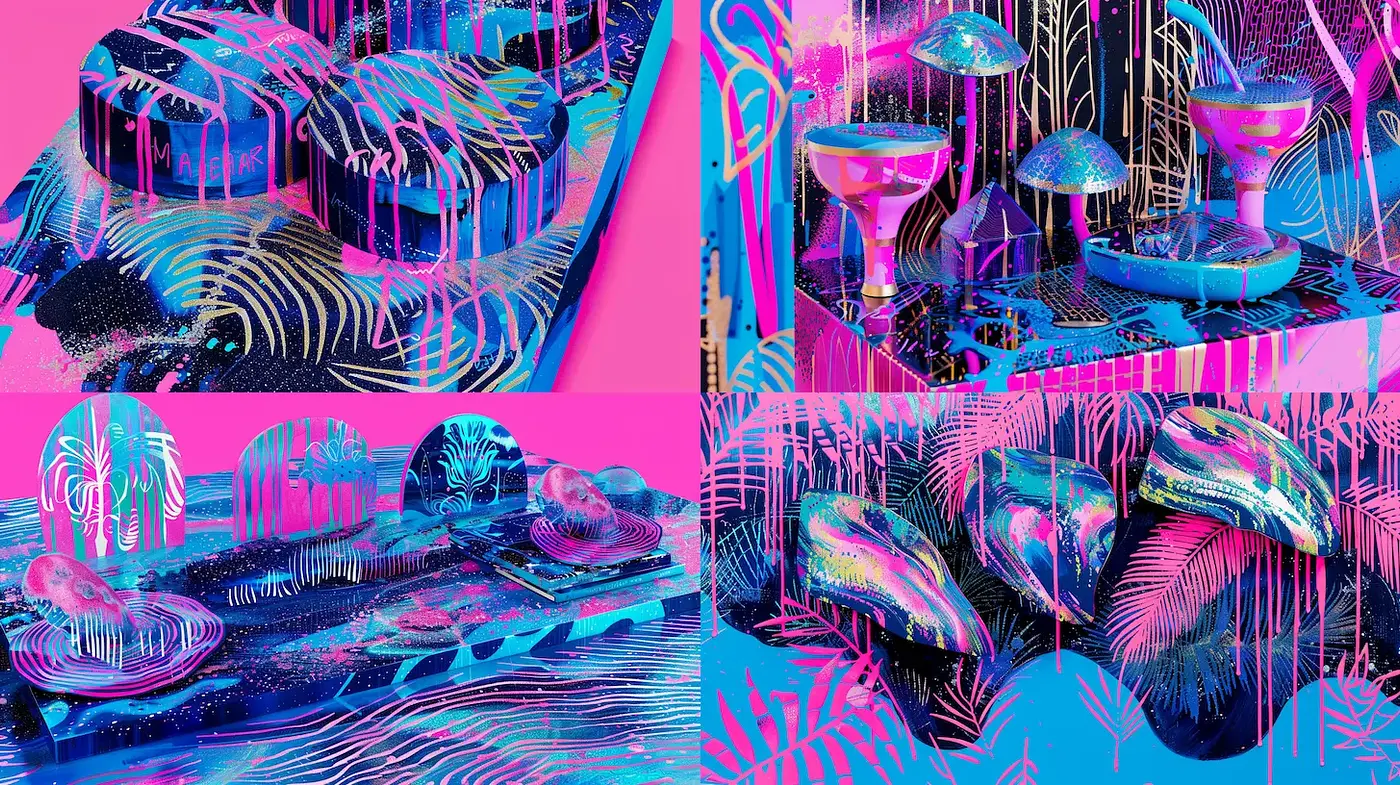Vibrant and Futuristic Visuals with a Playful Aesthetic - Midjourney sref style