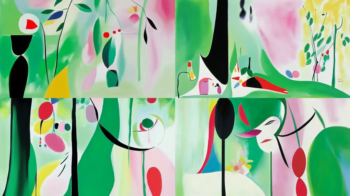 Whimsical Abstraction with Pastoral Flourish - Midjourney sref style