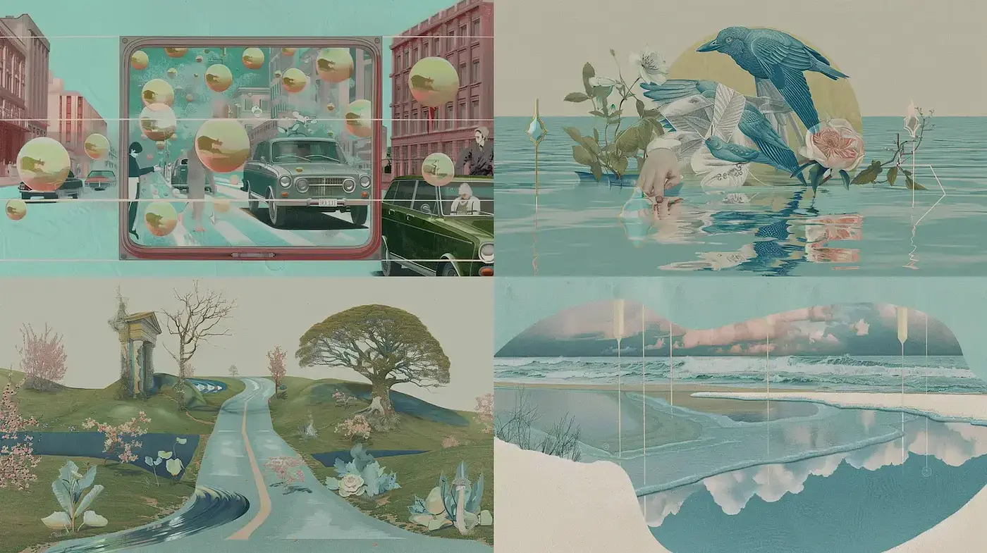 Surreal and Dreamlike Visuals with Soft Color Palette - Midjourney sref style