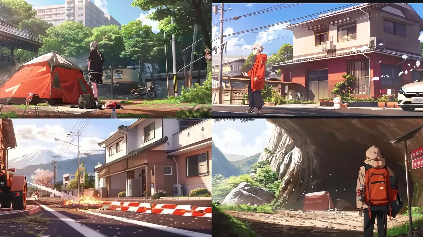 Serene Journey Through Stylized Anime Landscapes - Midjourney sref style