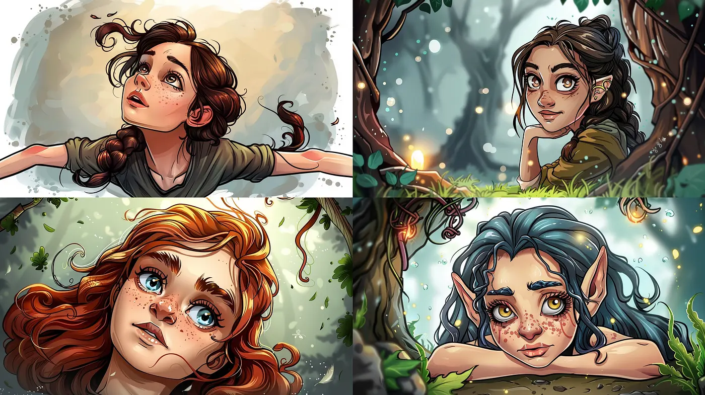 Enchanted Whimsy: A Seamless Fusion of Nature and Nostalgia in Brushstrokes - Midjourney sref style