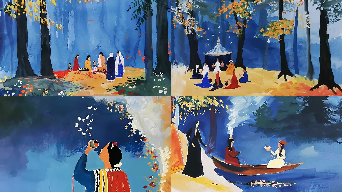 Autumnal Impasto Dreamscapes with Storybook Vibrance - Midjourney sref style