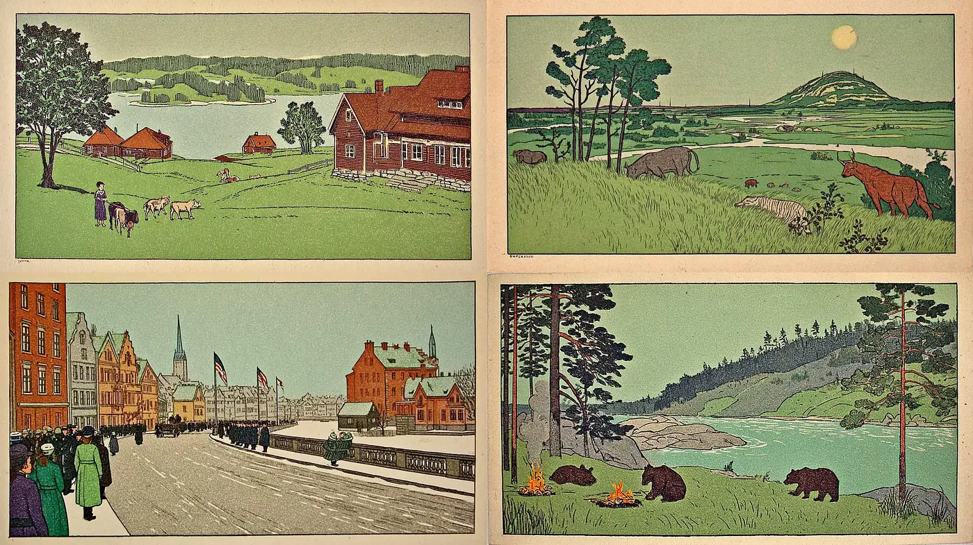 Charming Illustrations with Naturalistic Elements and Subtle Vibrance - Midjourney sref style