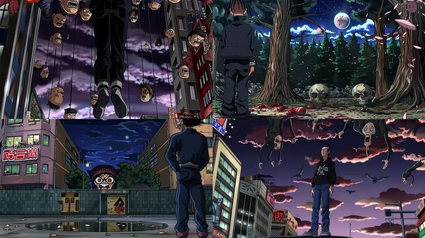 Nocturnal Urban Dreamscape with Anime Essence - Midjourney sref style