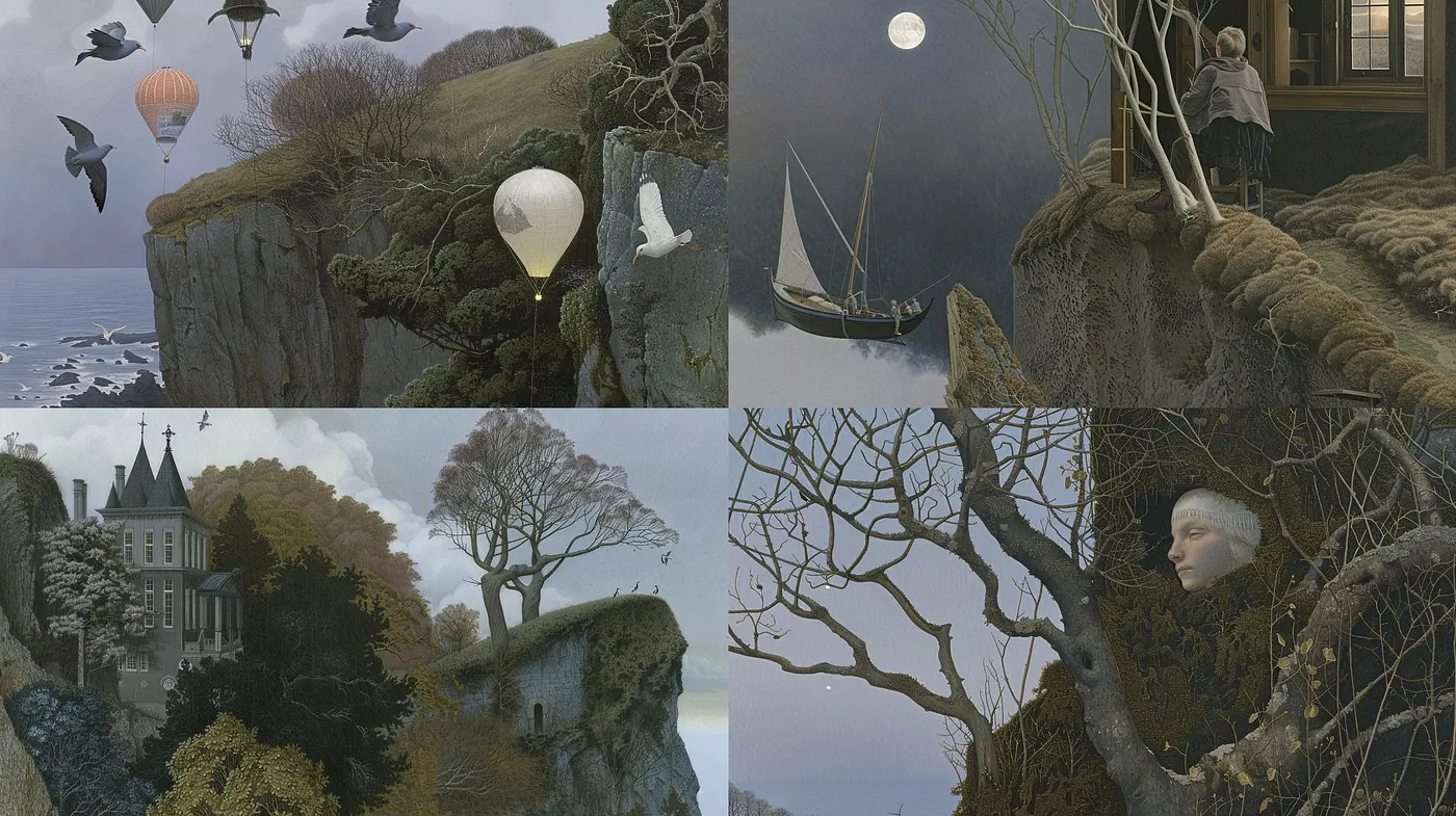 Surreal Dreamscapes with an Ethereal Vintage Touch - Midjourney sref style